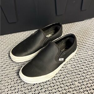 Vans Black Perforated Slip-On Sneakers